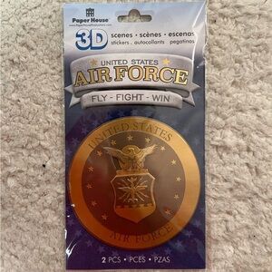 Paper House USAF United States Air Force 3D, 2 Piece Sticker Set